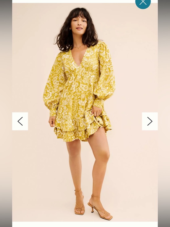 Maeve Dresses & Skirts - Anthropologie Maeve Frill Puff V-Neck Ruffle Mini Dress